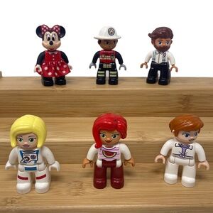 Lego Duplo Mixed Lot of 6 Figures - Minnie Mouse Fireman Astronaut